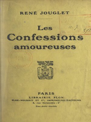cover image of Les confessions amoureuses